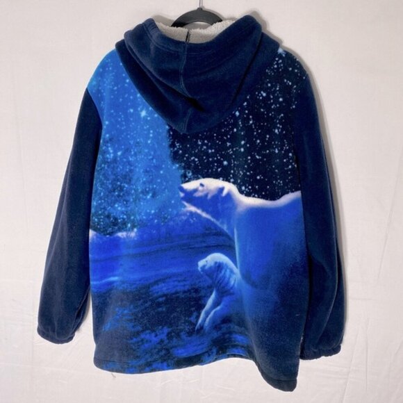 Run North 1982 Blue Polar Bear Fleece Full Zip Hoodie XL - Picture 2 of 16